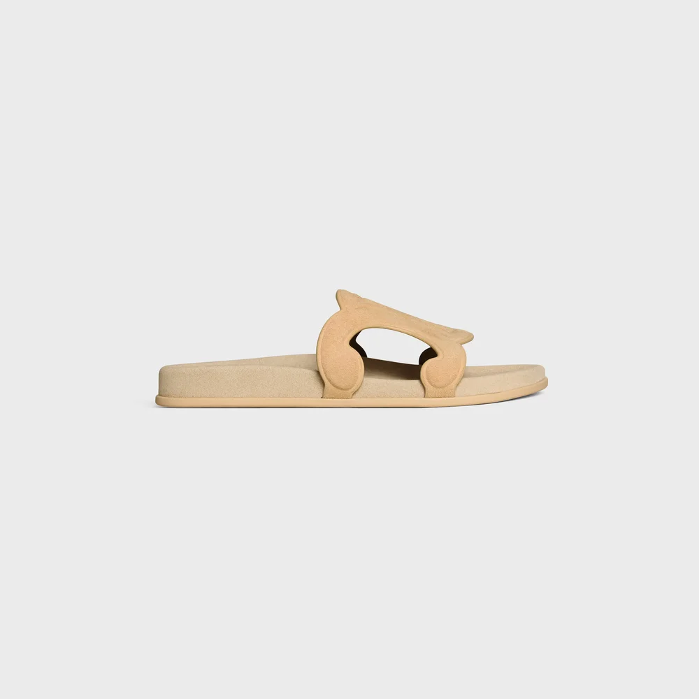 TRIOMPHE SLIDE IN SUEDE CALFSKIN