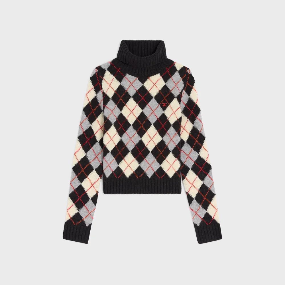 turtleneck sweater IN argyle wool