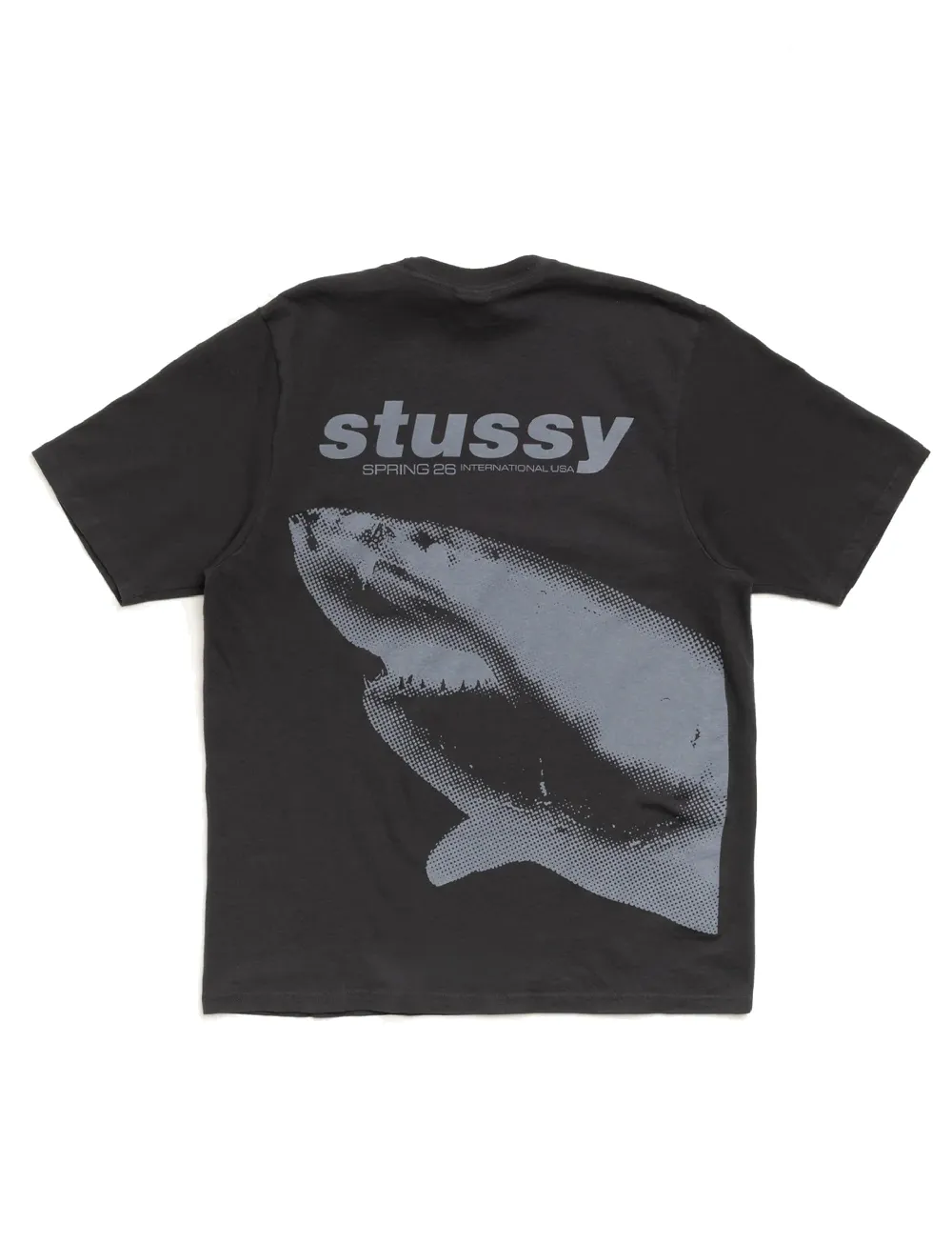 STÜSSY Shark Pig. Dyed Tee BLACK