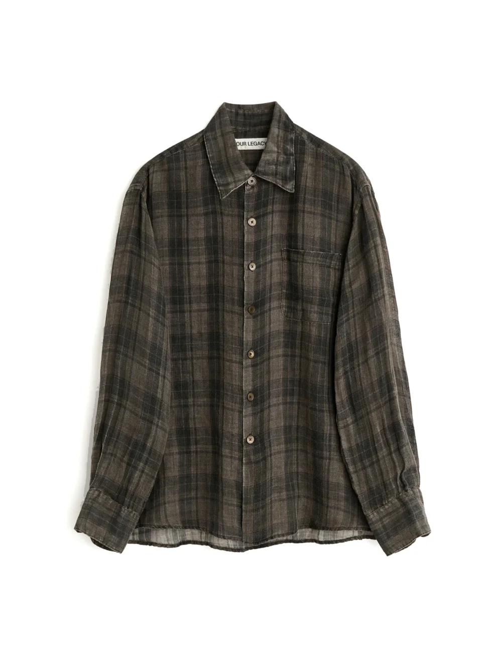 OUR LEGACY ABOVE SHIRT Penumbra Check Sheercoat Linen