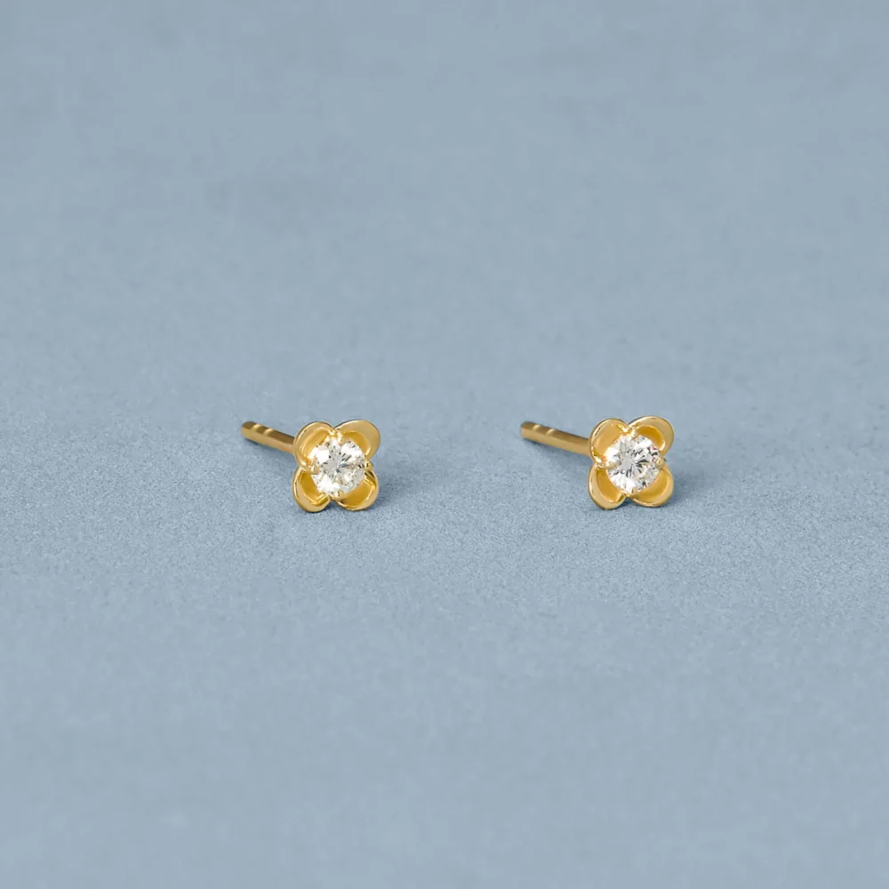 Mini Clover Diamond Studs - 5