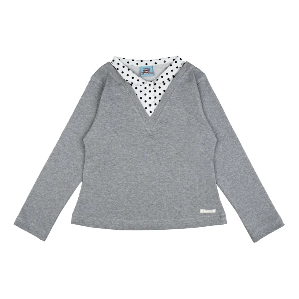 Collar Me Chic Sweater/Shirt - Grey