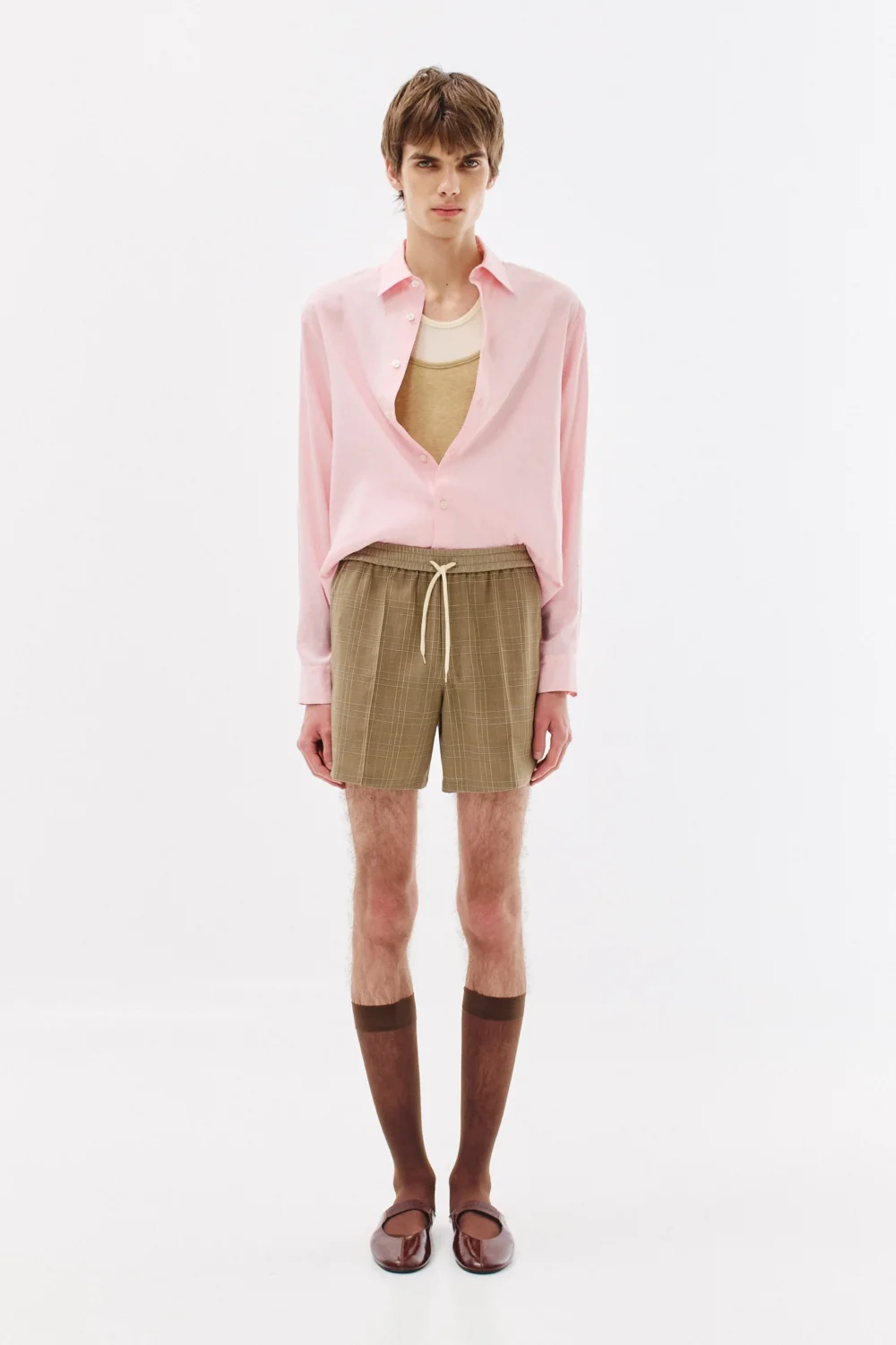 Classic Shirt Silk-Linen Blend, Pink