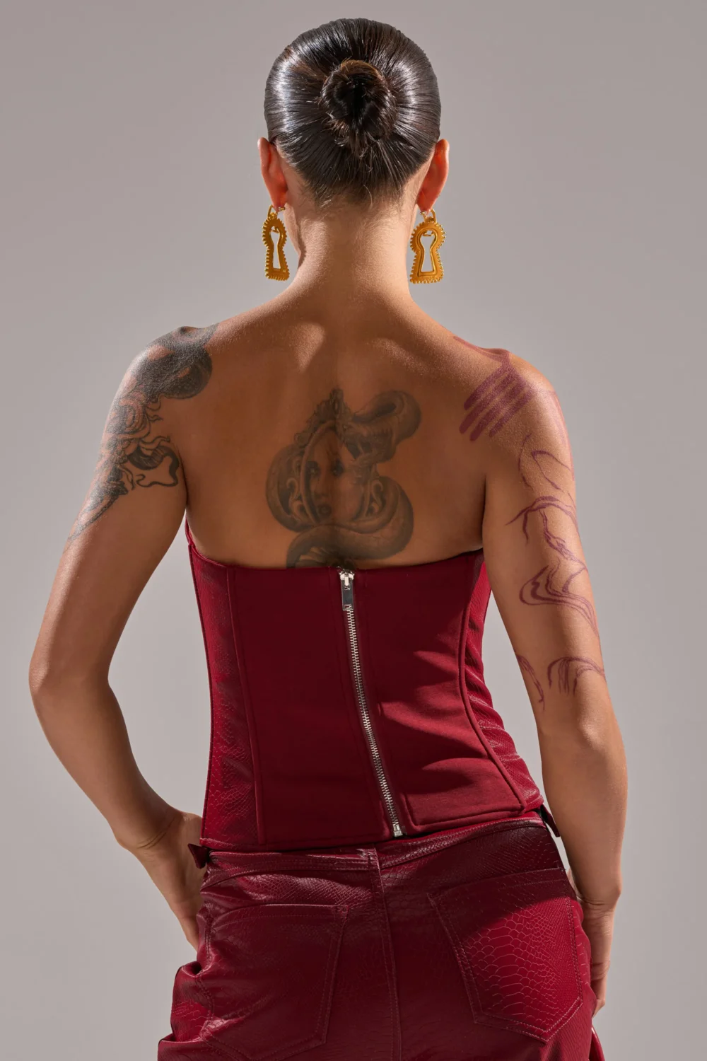 TOO HOT FOR YOU FAUX LEATHER CORSET - 4