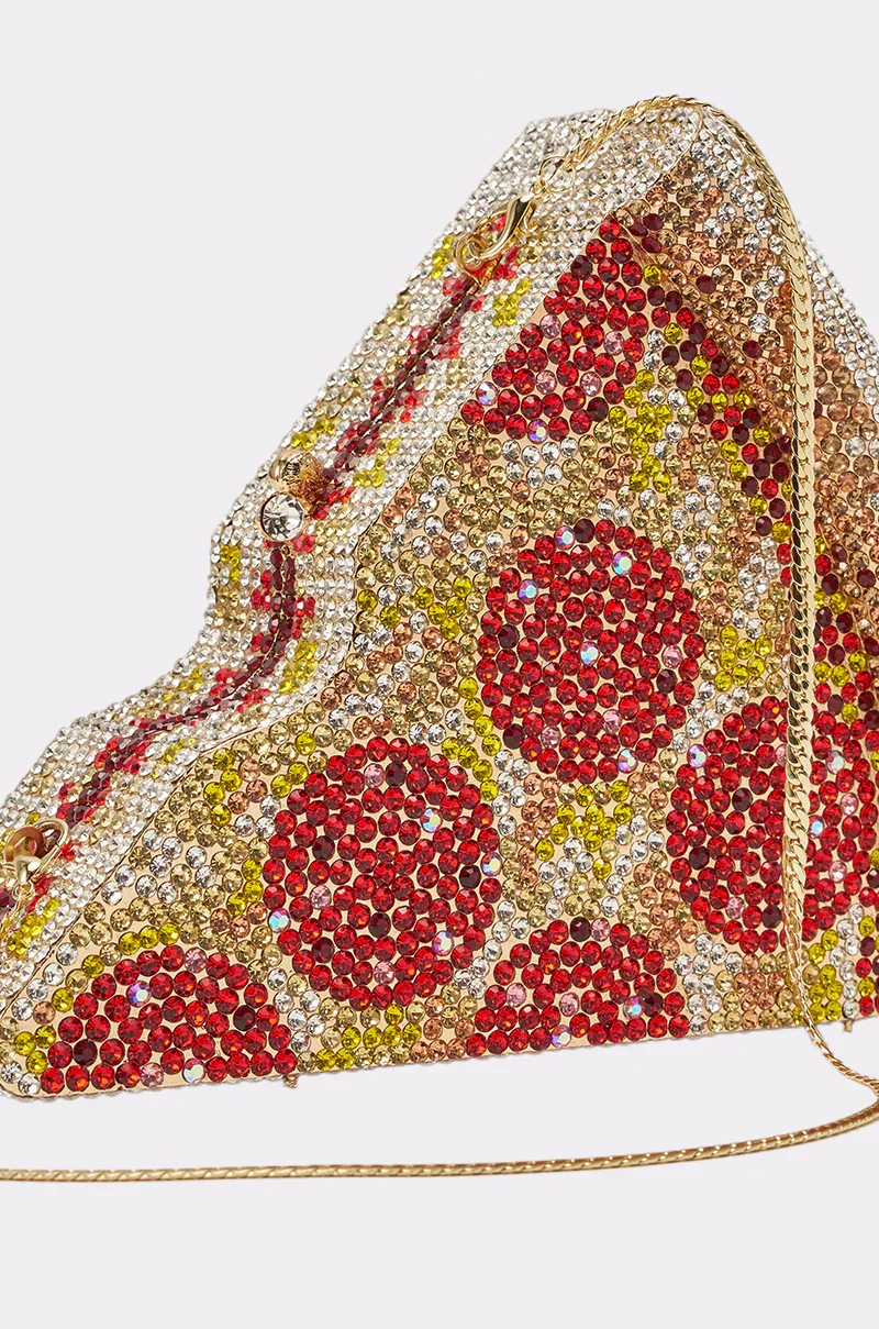GRAB A SLICE RHINESTONE PIZZA CLUTCH - 5