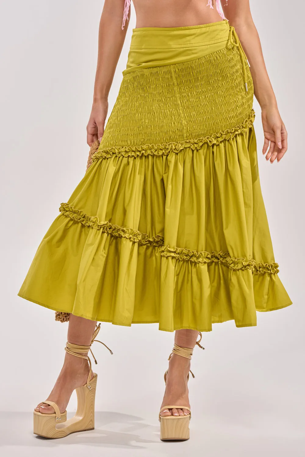 IT ONLY GETS BETTER RUCHED MAXI SKIRT