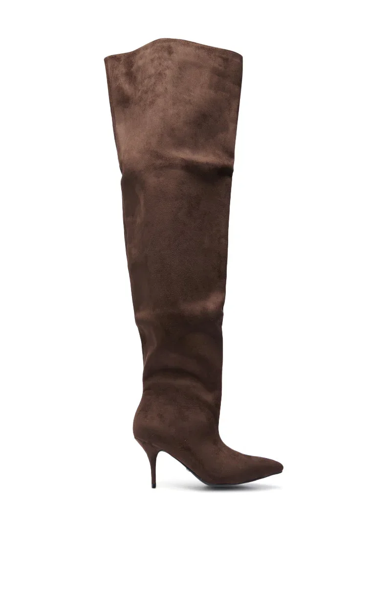 AZALEA WANG HALINA CHOCOLATE THIGH HIGH BOOT - 3