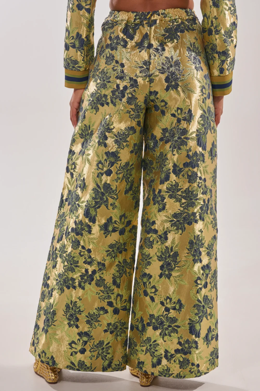 HARLOW BROCADE WIDE LEG PANT - 5