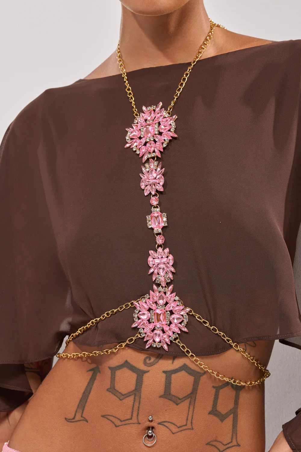 PRETTY IN PINK BODY CHAIN