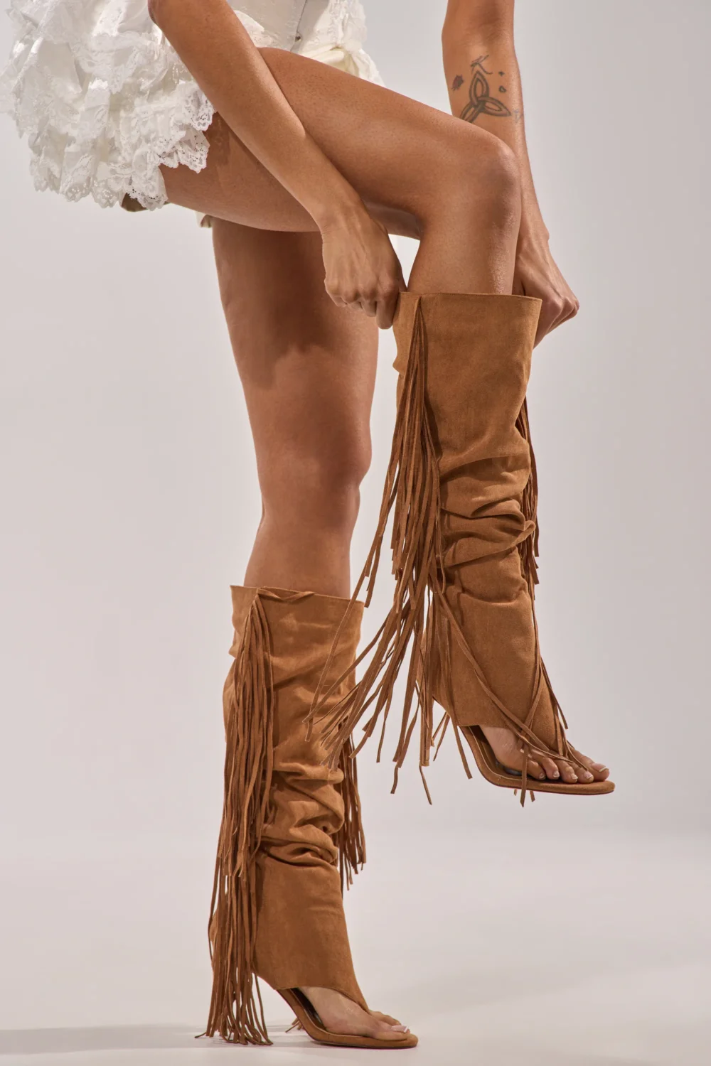AZALEA WANG JOHANNA TAN FRINGE GLADIATOR SANDAL