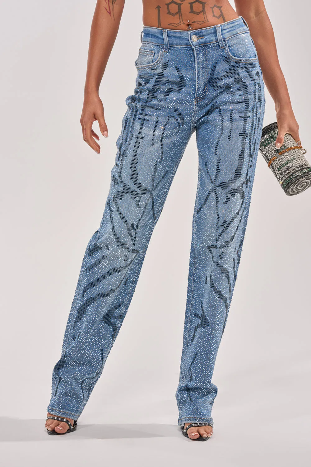 ITS MAGIC RHINESTONE STRAIGHT LEG DENIM - 2