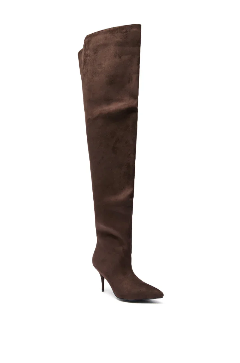 AZALEA WANG HALINA CHOCOLATE THIGH HIGH BOOT - 4