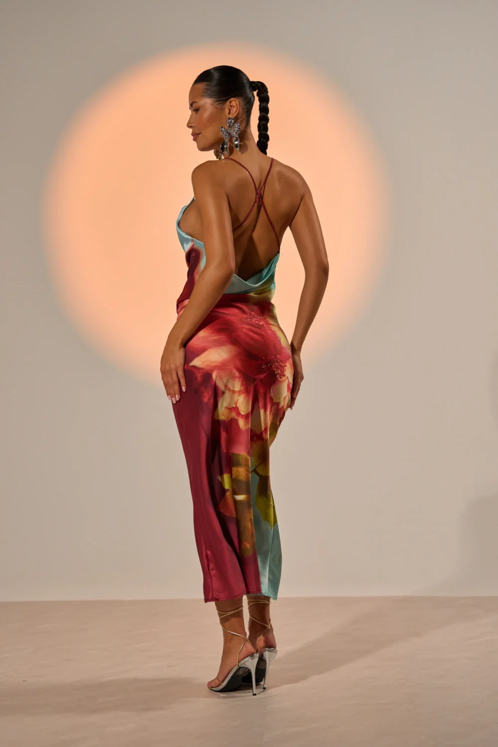 WORK OF ART SATIN MAXI DRESS - 4