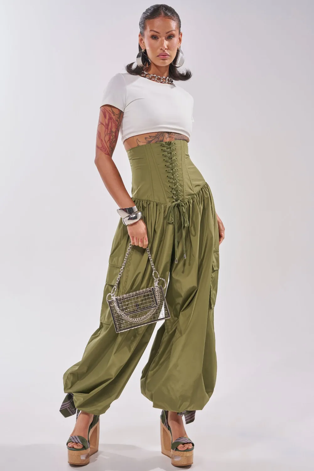 LOCKED UP FOR GOOD LACE UP BALLOON PANT