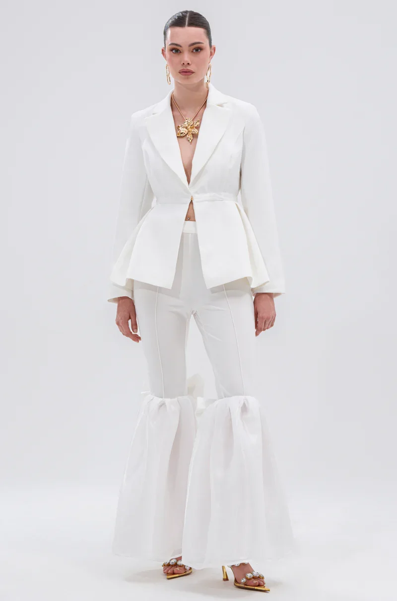 CANARY PEPLUM BLAZER IN WHITE - 5