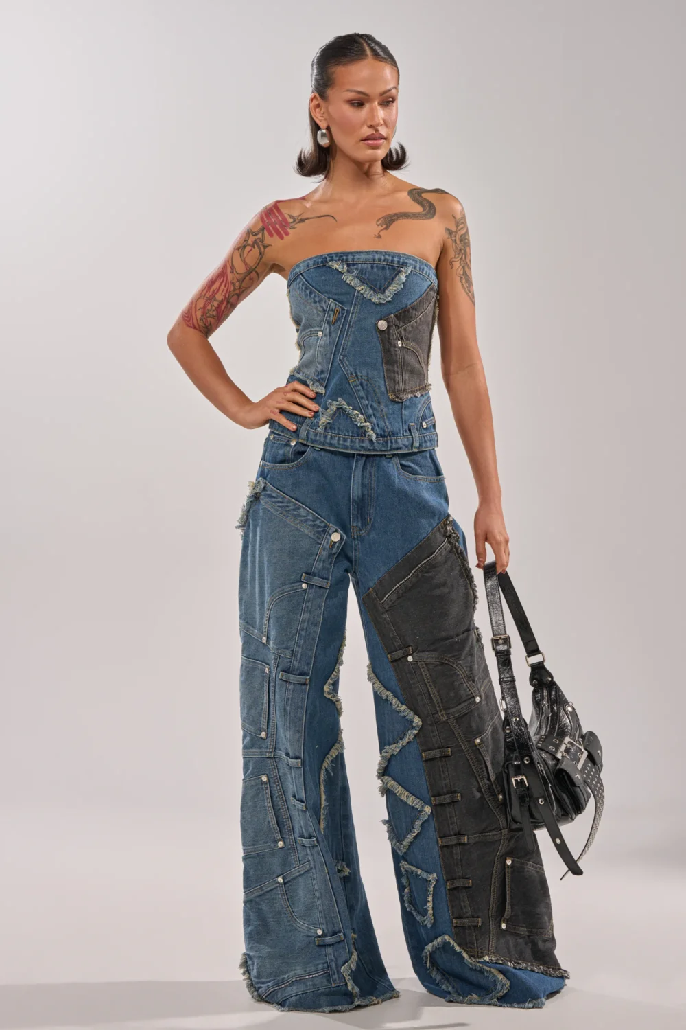 MIXED MATCH DENIM CORSET - 5