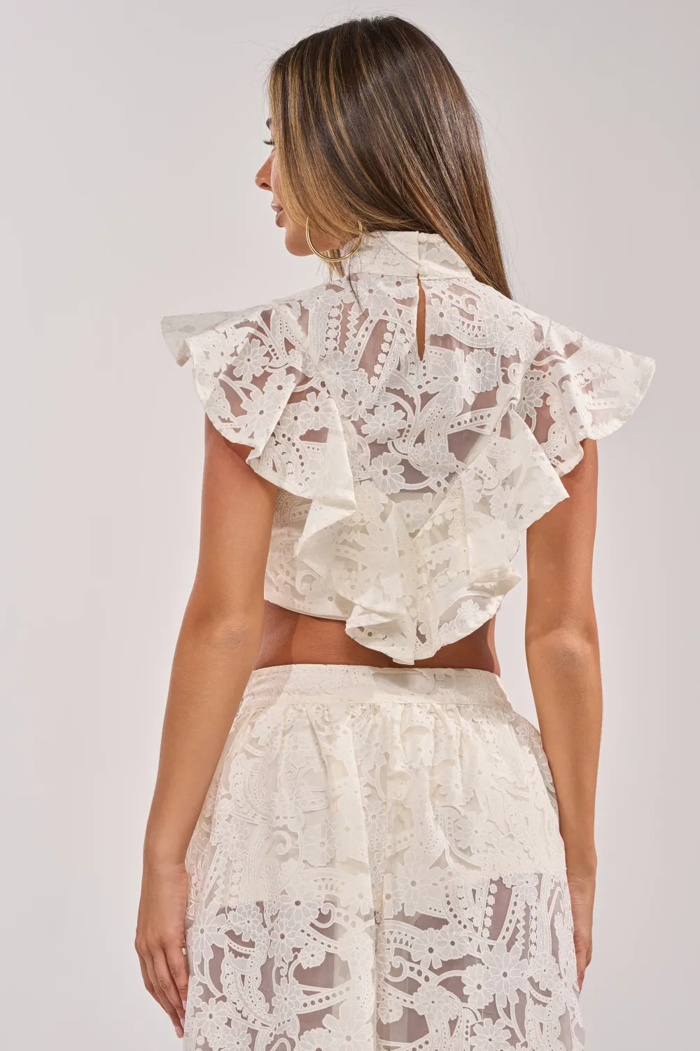 EMMA EMBROIDERED CROPPED BLOUSE - 5