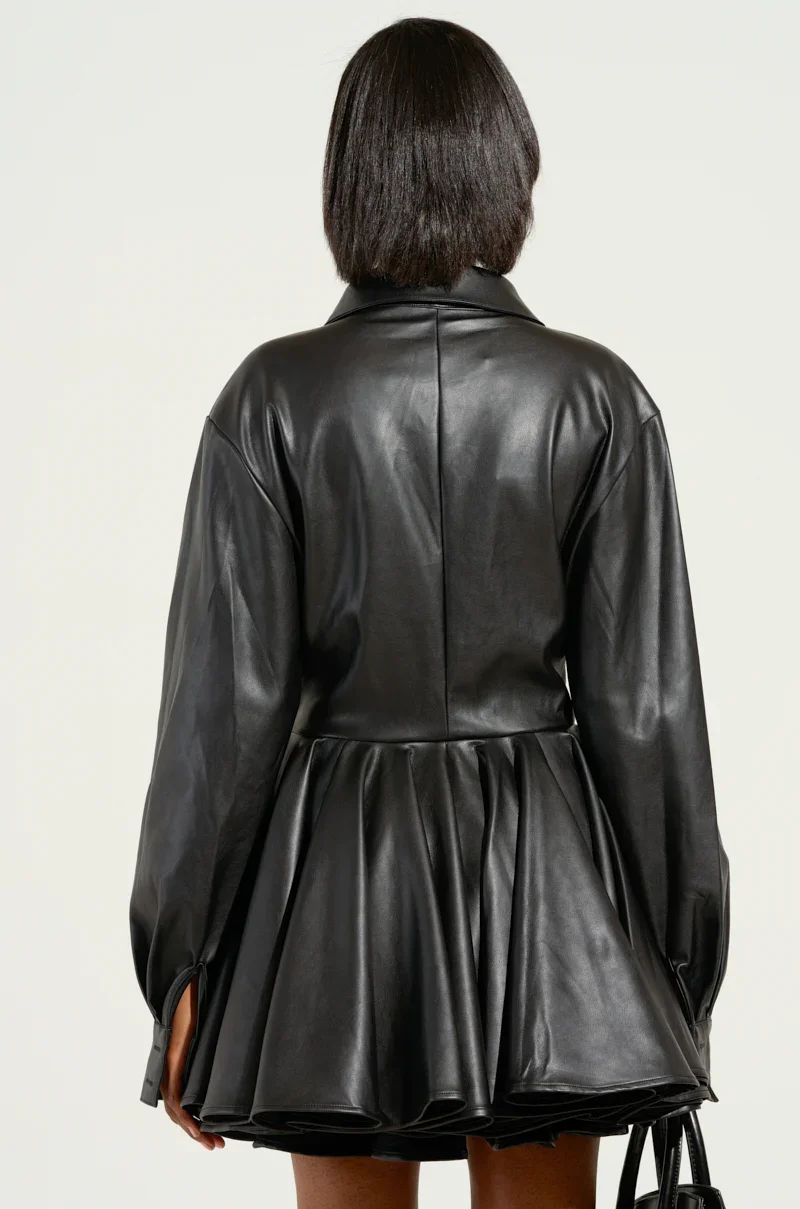 THE IT GIRL MINI DRESS IN BLACK PU - 5