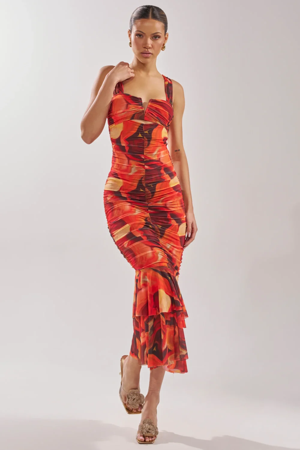BELONG IN A MUSEUM RED MAXI DRESS