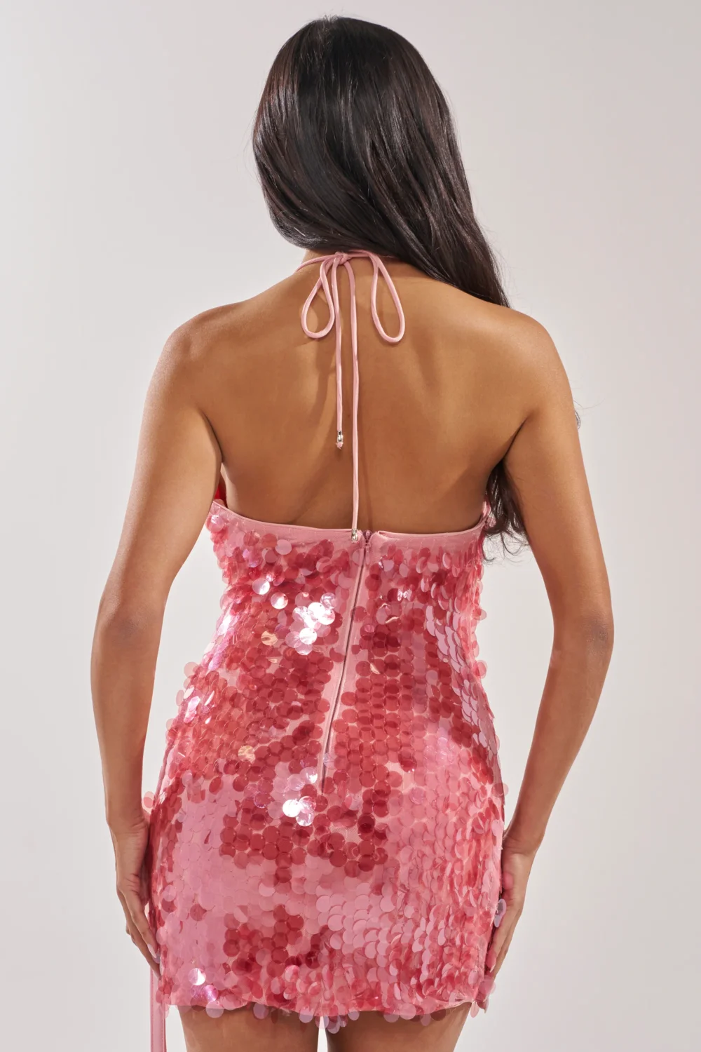 JUST A PHASE SEQUIN MINI DRESS IN PINK - 5