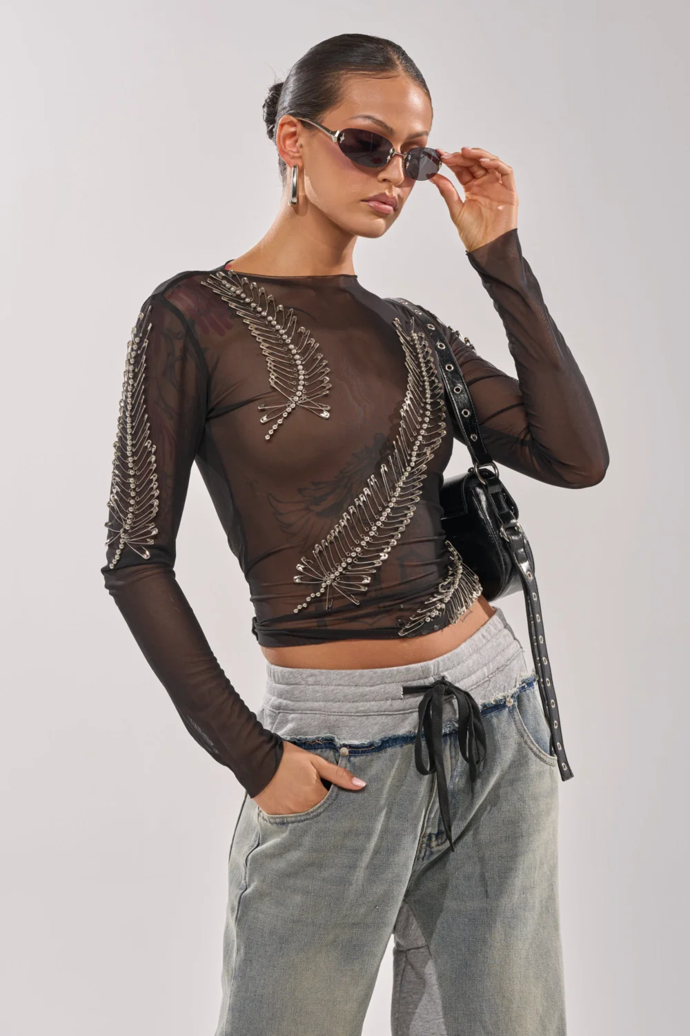 PINNED DOWN MESH TOP