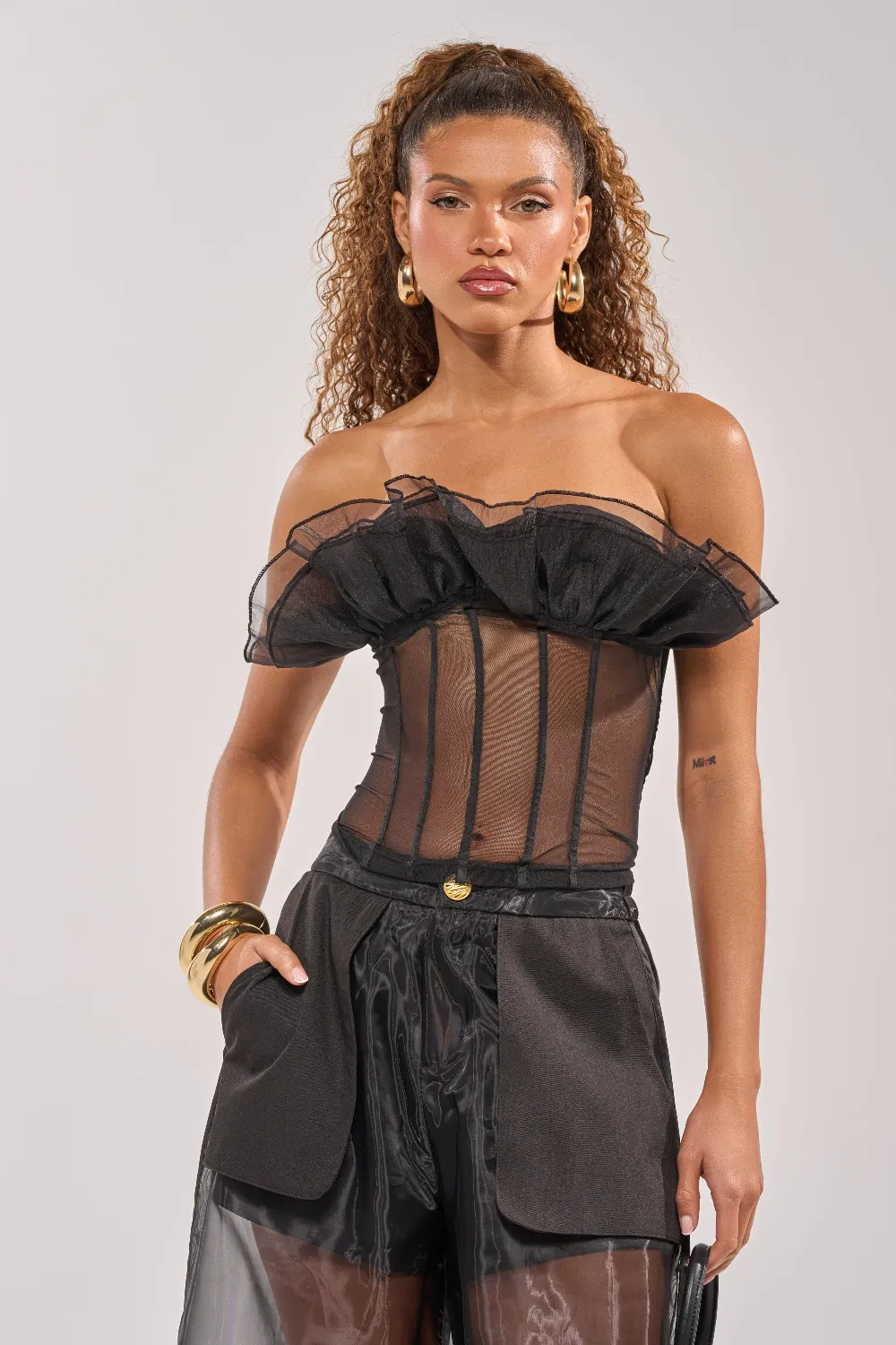 FAN OUT SHEER CORSET