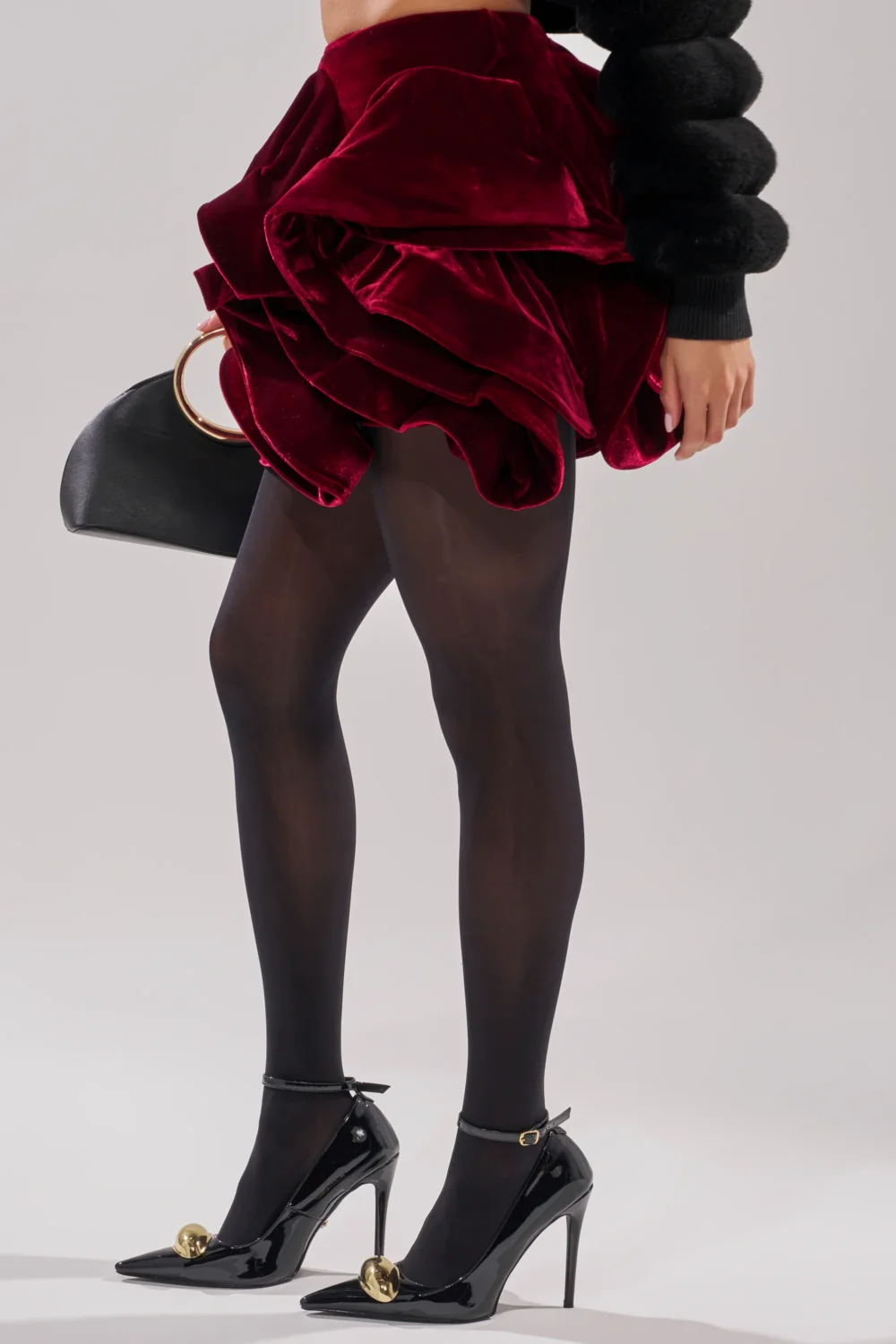 QUEEN VELVET RUFFLE SKIRT - 4