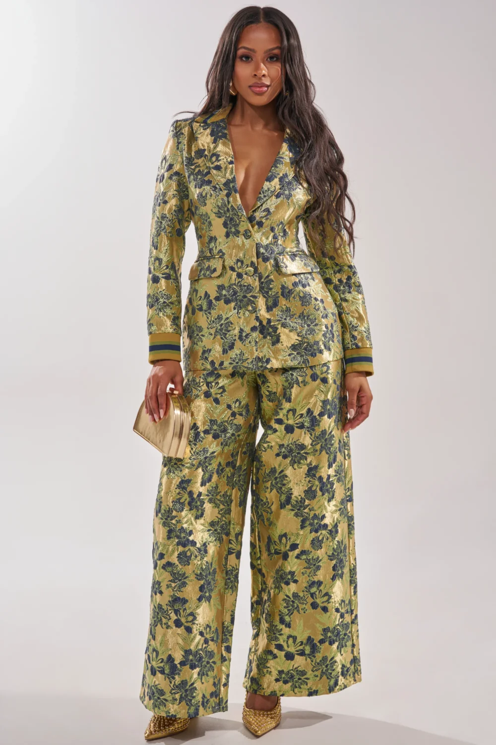 HARLOW BROCADE WIDE LEG PANT