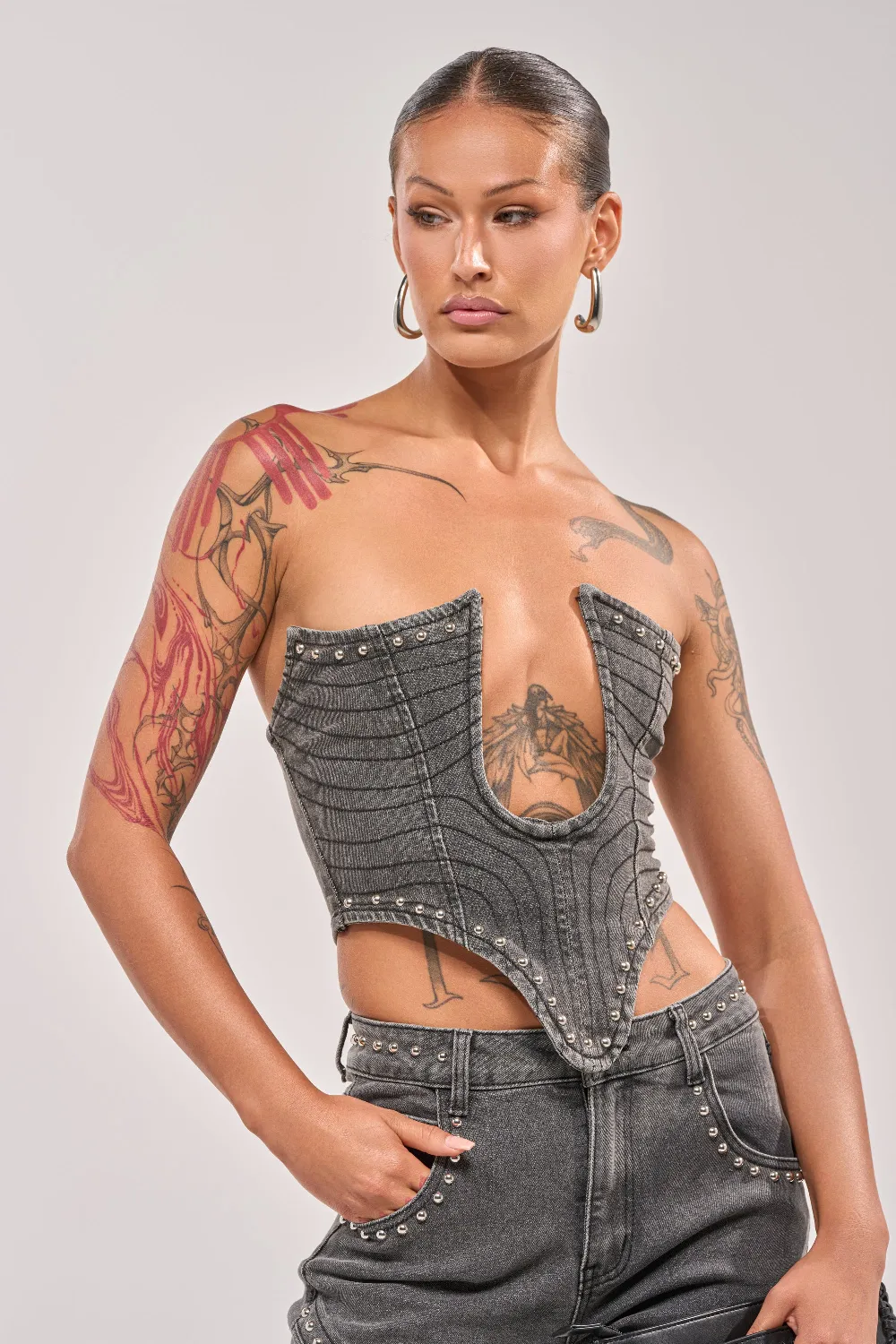 FEELING THE VIBES DENIM CORSET