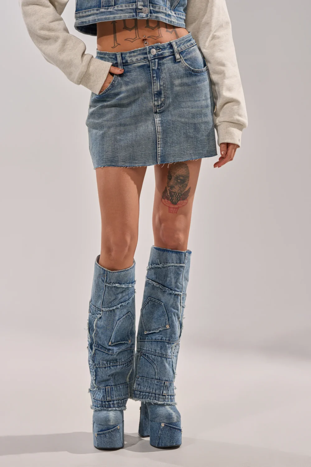 AFTER HOURS DENIM MINI SKIRT - 2