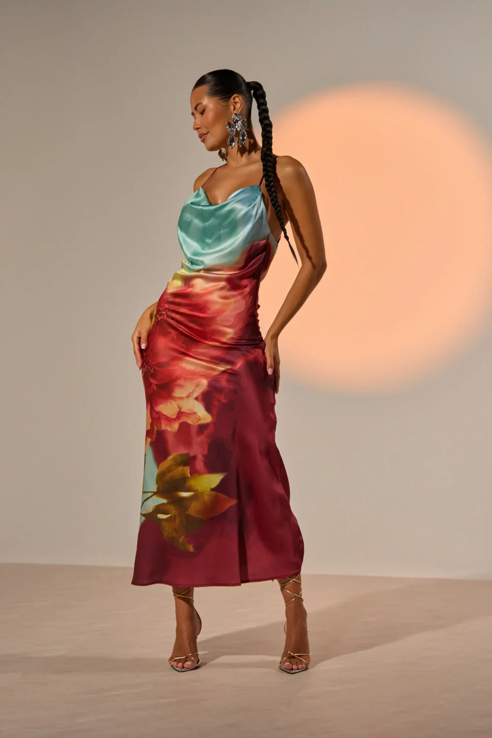 WORK OF ART SATIN MAXI DRESS - 2