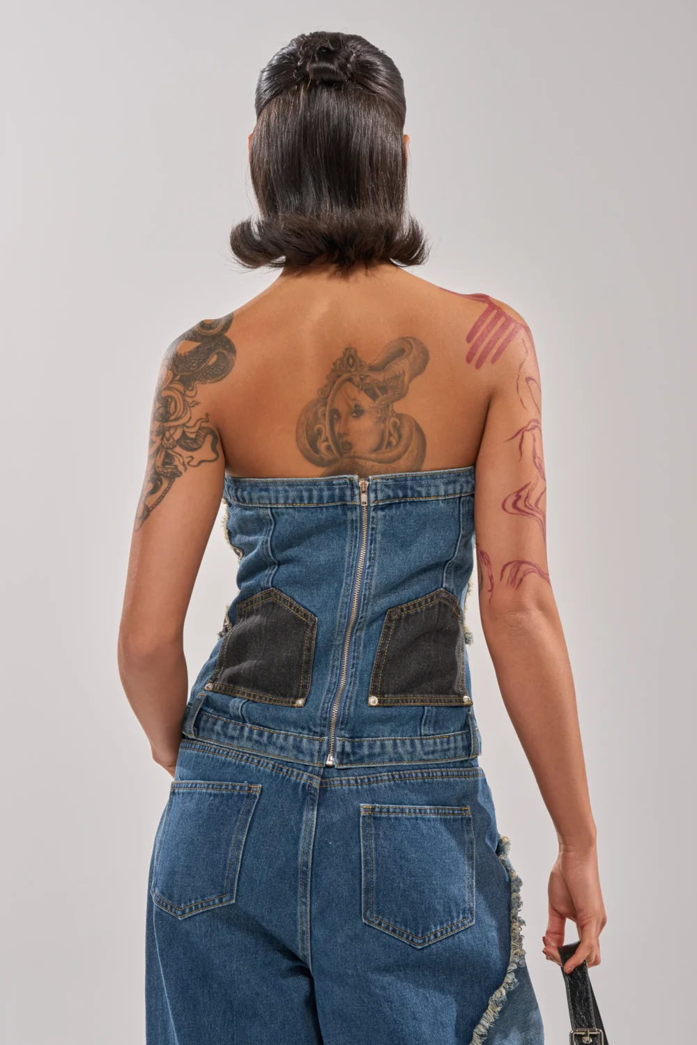 MIXED MATCH DENIM CORSET - 4
