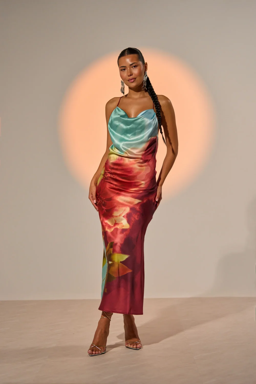 WORK OF ART SATIN MAXI DRESS - 3
