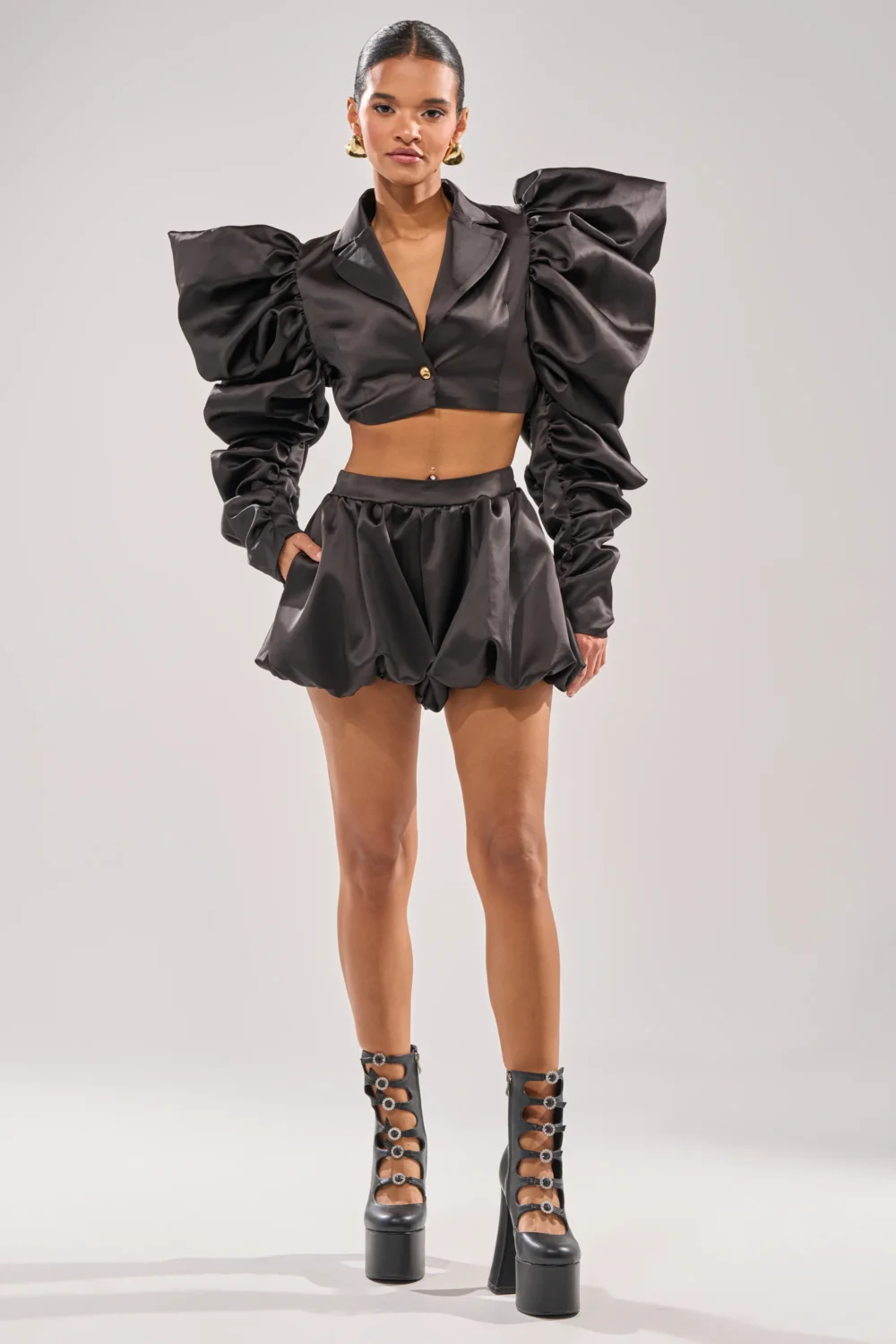 PHOEBE SATIN BUBBLE SHORT