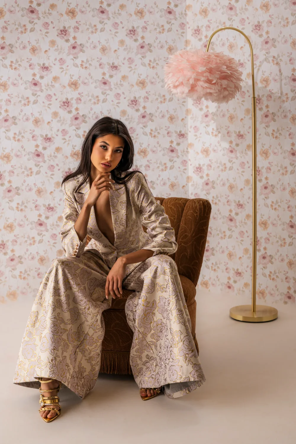 CHERI BROCADE WIDE LEG PANT