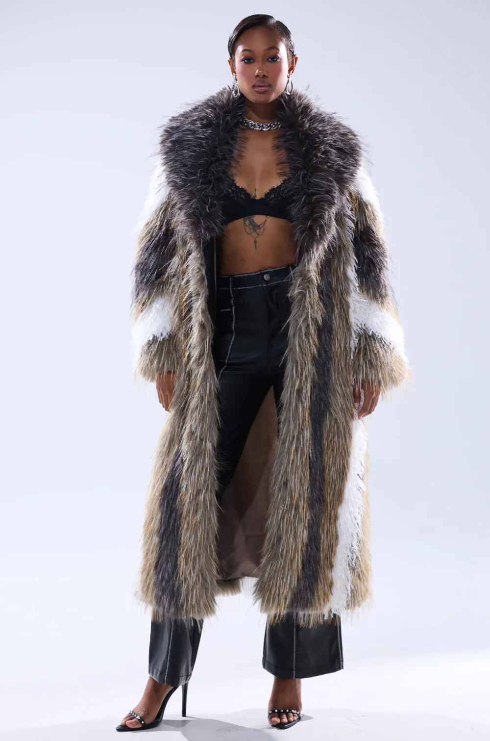 POISON IVY FAUX FUR COAT