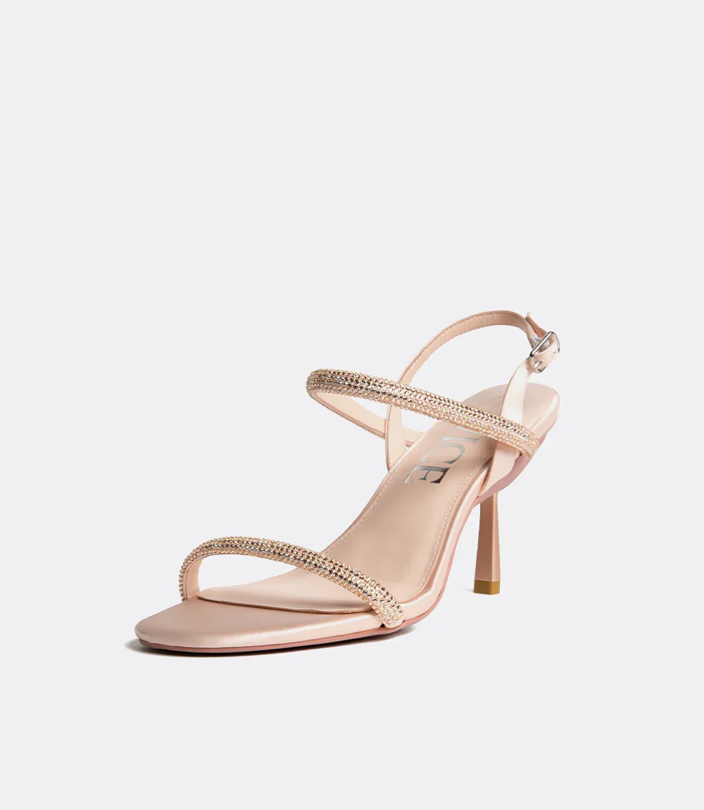 Brooklyn Sandals in Rose Gold Crystal