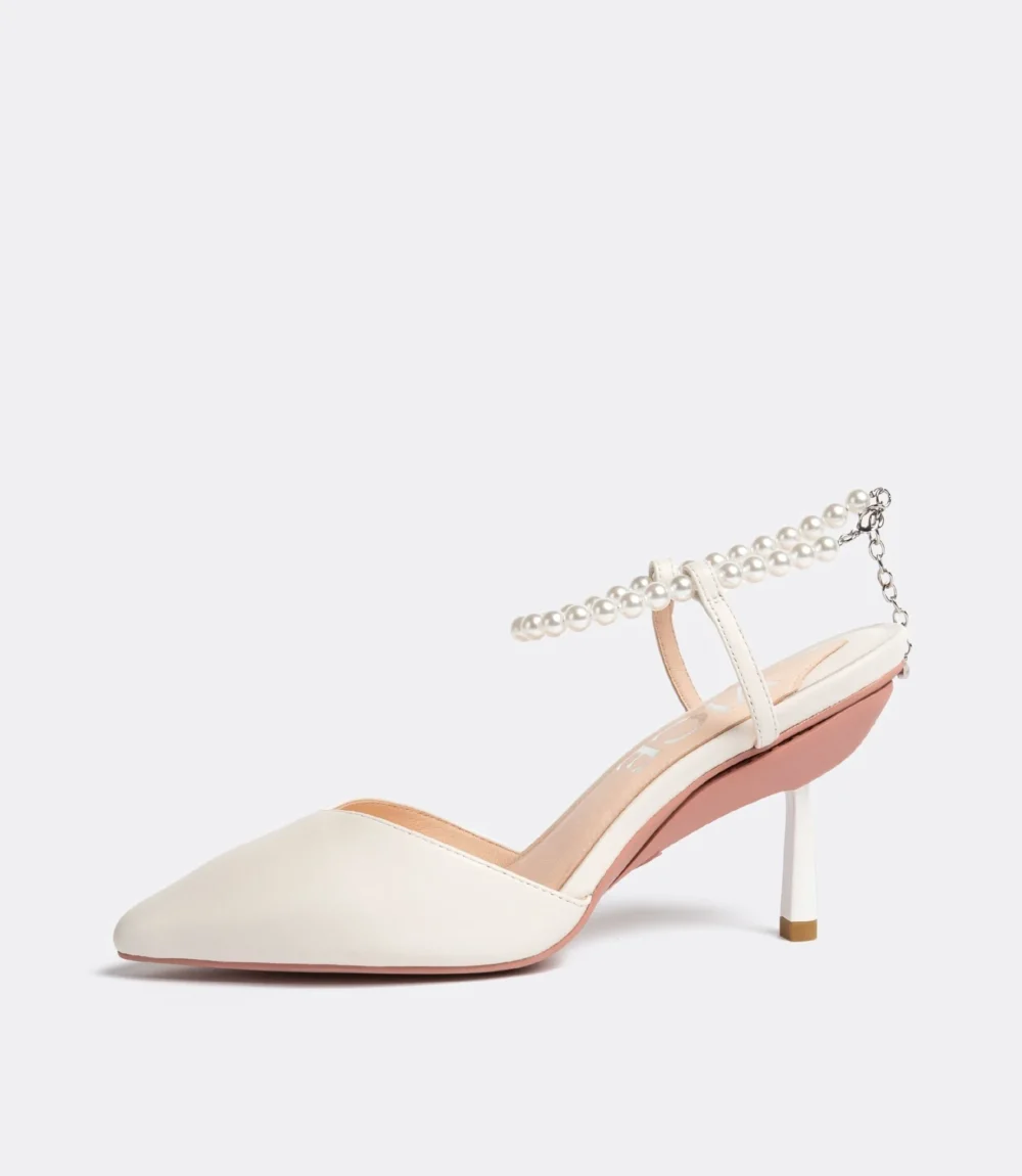 Publicist Pumps in White Pearl - 4