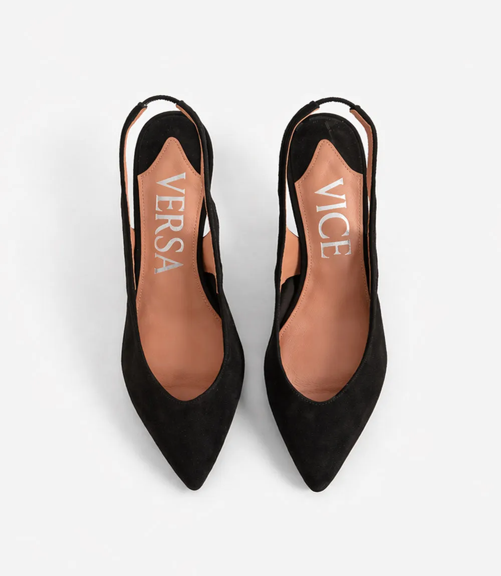 Valentina Pumps in Black Suede - 4