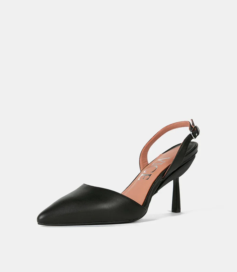 Everyday Heel in Black Leather