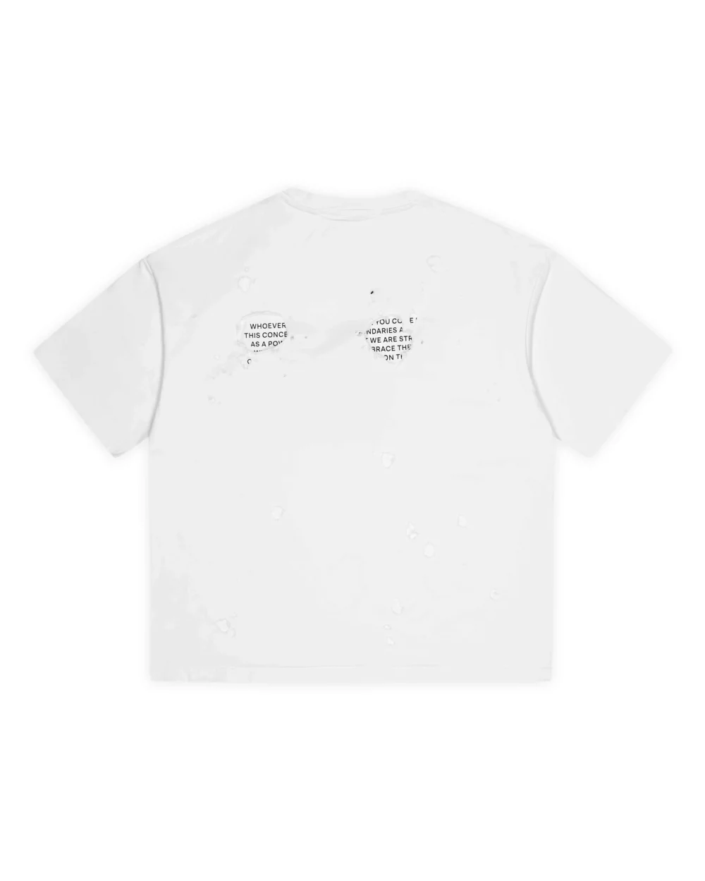 White Distressed Boxy T-Shirt - 2