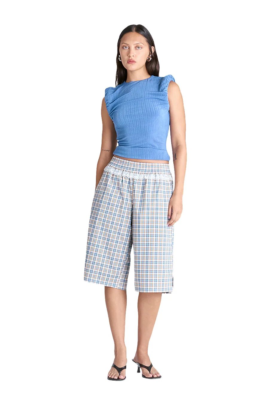 STUDIO SHORTS | BLUE CHECK