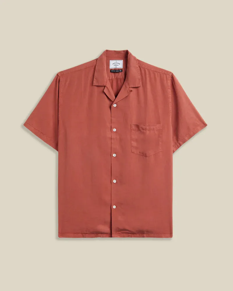 Portuguese Flannel Dogtown Short Sleeve Shirt - Terracota