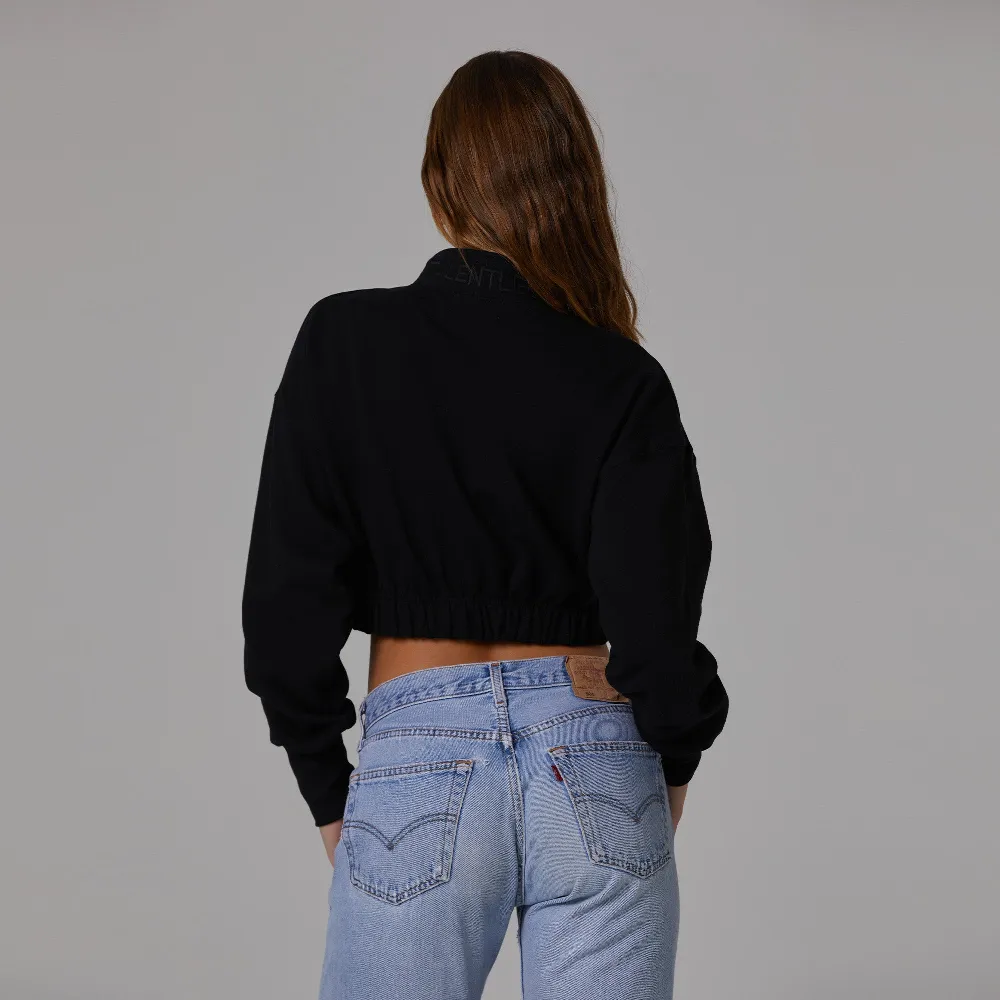WOMENS FULL ZIP EMBROIDERED MOCK NECK - 4