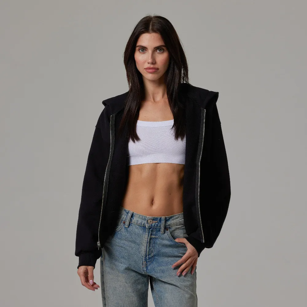 WOMENS HEAVYWEIGHT CIRCLE LOGO ZIP HOODIE - 2