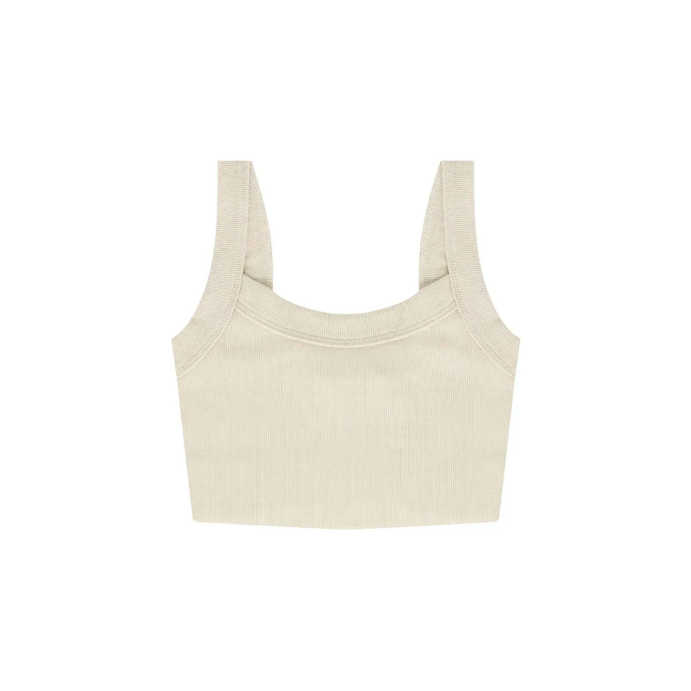 WOMENS RAW HEM RIB CROP TANK
