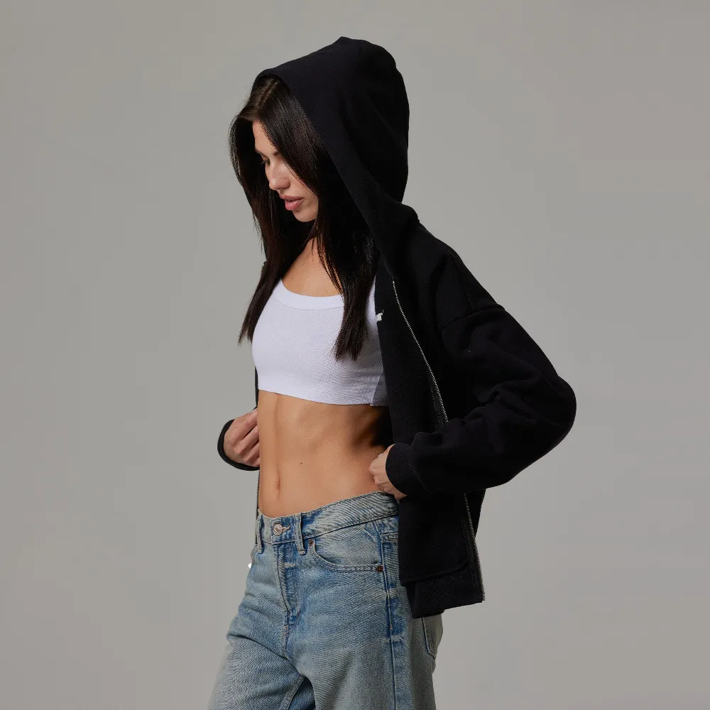 WOMENS HEAVYWEIGHT CIRCLE LOGO ZIP HOODIE - 3