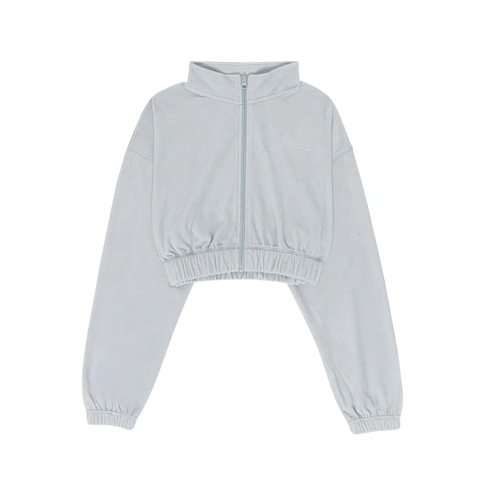 WOMENS FULL ZIP TERRY CLOTH MOCK NECK