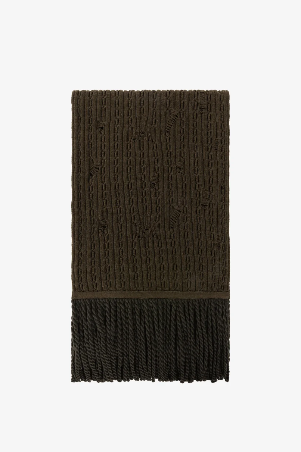 Ribbed-Knit Wool Scarf