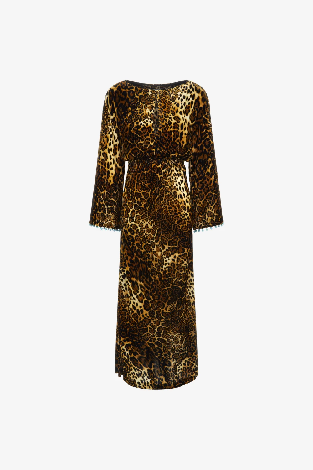 Leopard print velvet dress